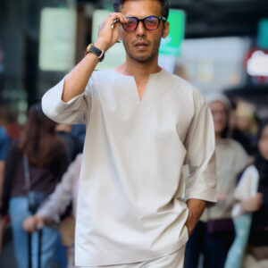 Modern Teluk Belanga 3 Quarter Sleeve - Linen Cotton